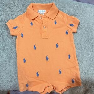 Polo by Ralph Lauren Kids Orange Polo Romper